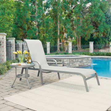 Outdoor Sets Home Styles Daytona Sling Seat Chaise With Accent Table