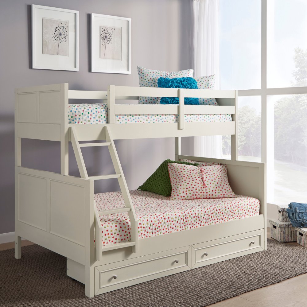Naples Twin Over Full Bunk Bed With Ladder Storage Drawers