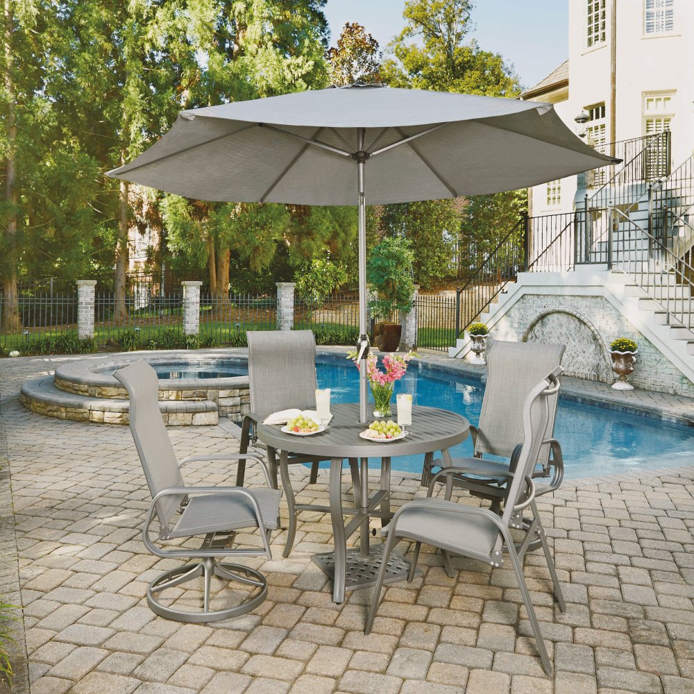 Daytona 7 Pc 42 Inch Round Outdoor Dining Table With 2 Sling
