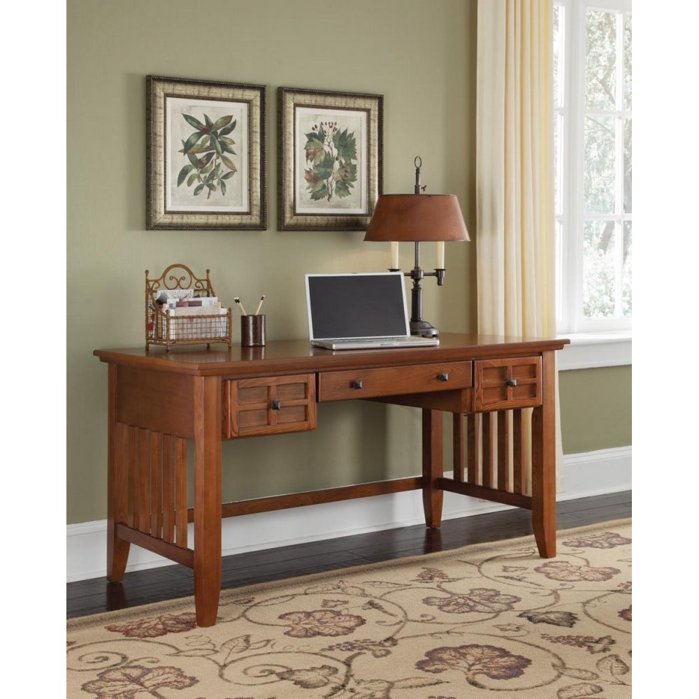 Arts & Crafts Cottage Oak Executive Desk Home Styles