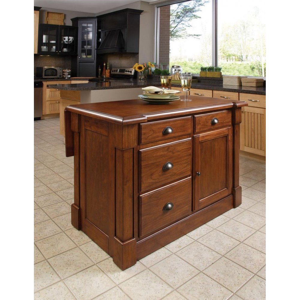 Aspen Rustic Cherry Kitchen Island Home Styles