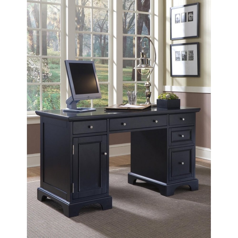 Bedford Black Pedestal Desk Homestyles