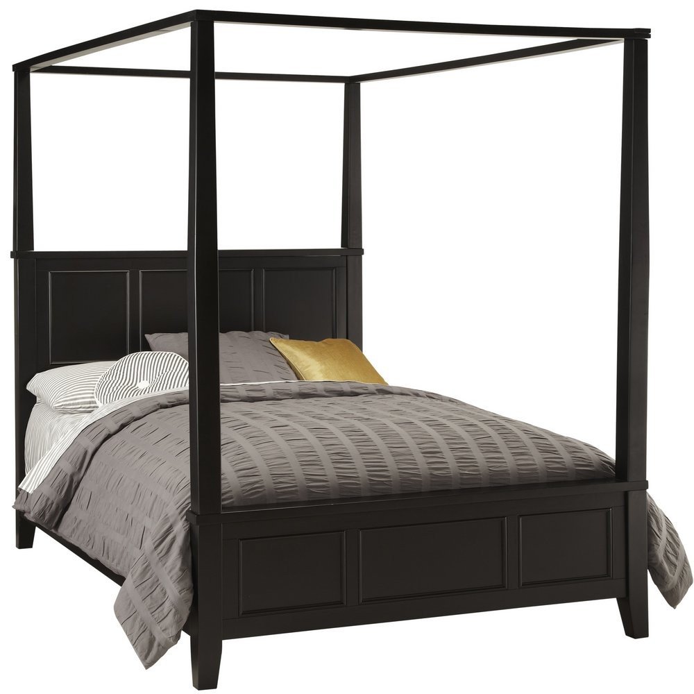 bedford black queen canopy bed homestyles