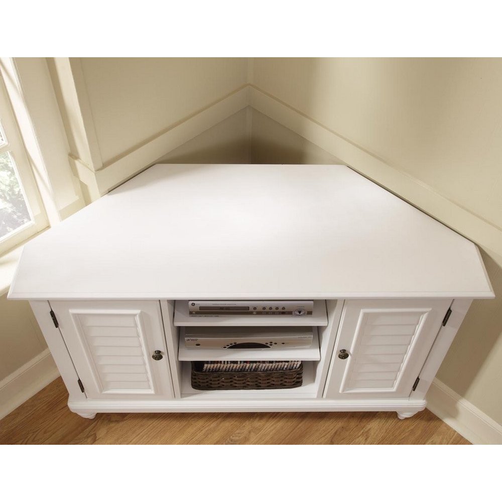Bermuda Brushed White Corner Tv Stand Home Styles