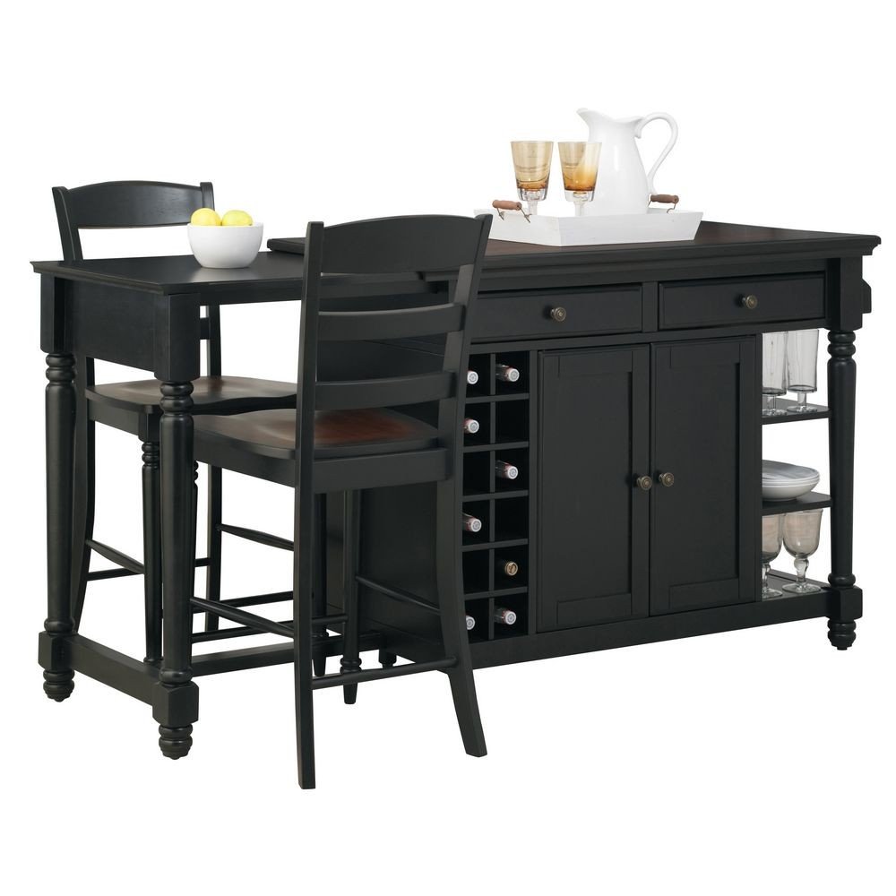 Grand Torino Kitchen Island Two Stools Home Styles
