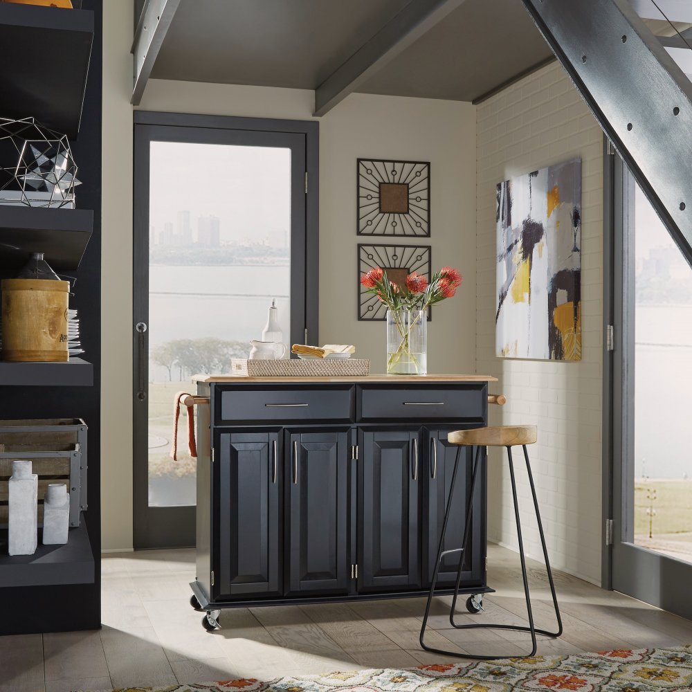 Dolly Madison Black Island Cart | Home Styles