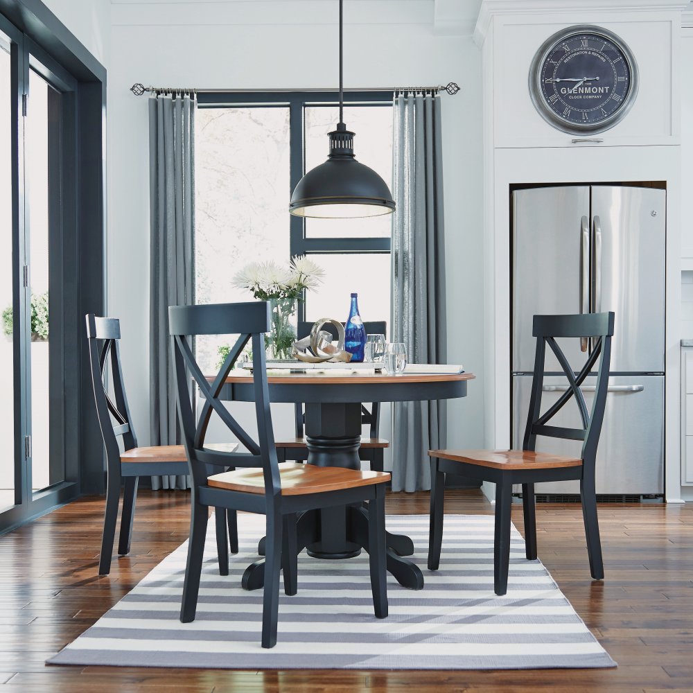 Bishop Dining Table Black And Cottage Oak Finish Home Styles
