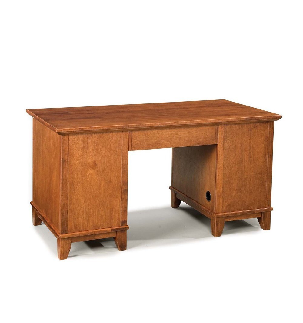 Arts & Crafts Pedestal Desk Cottage Oak Finish Home Styles